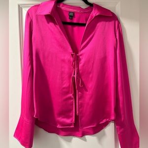WILD FABLE - Hot Pink Bow Blouse